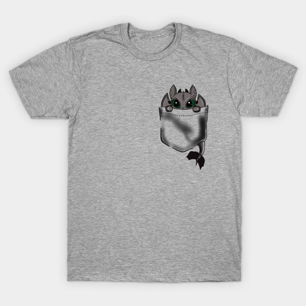 Cute Toothless Pocket T-Shirt by OktInk